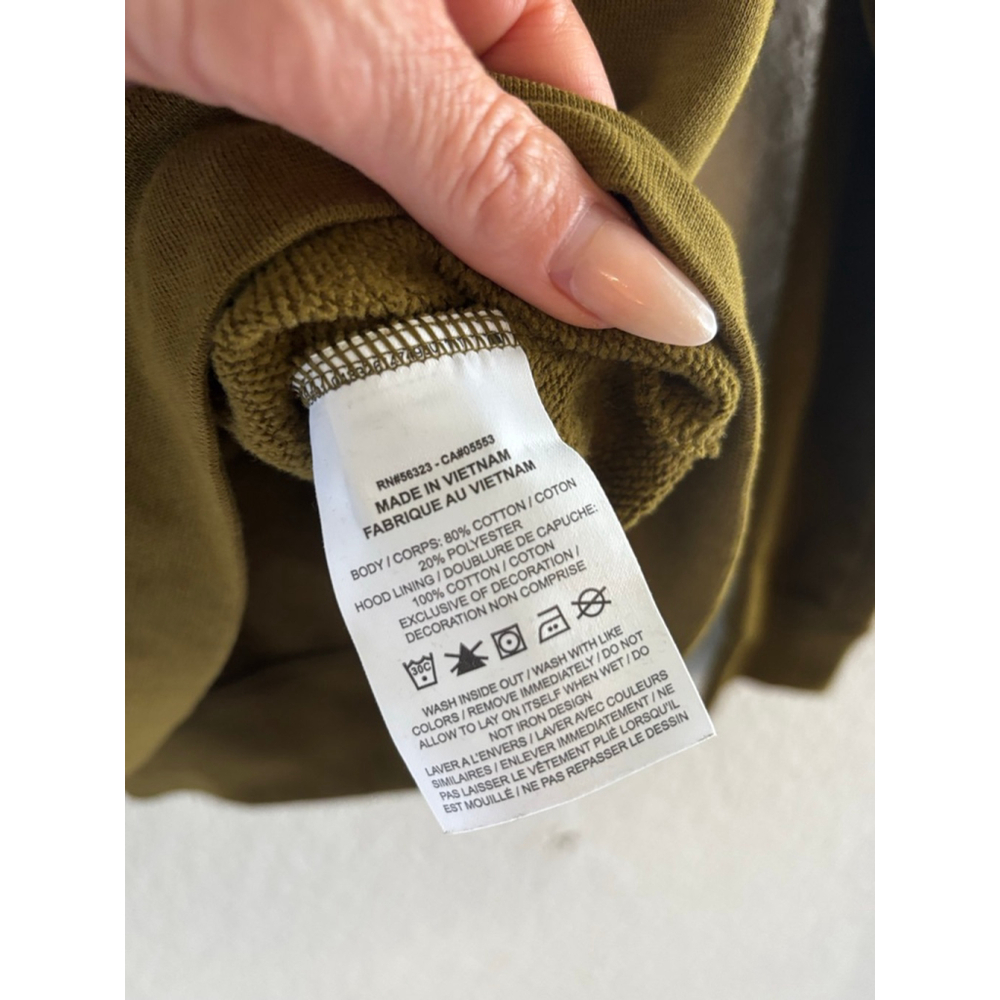 Women's Nike Olive Green White Logo Quarter-Zip Hoodie Size S - Picture 3 of 5